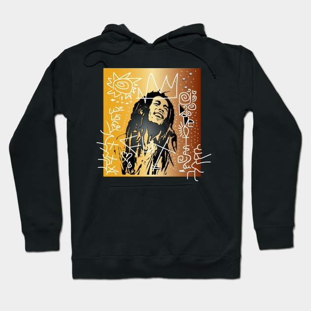 King Sun Marley Bob Art Rasta Hoodie by Odd Hourz Creative